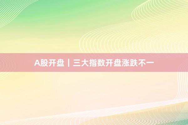 A股开盘｜三大指数开盘涨跌不一