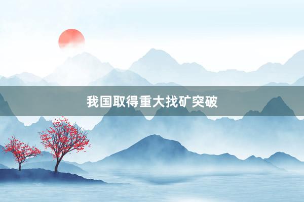 我国取得重大找矿突破