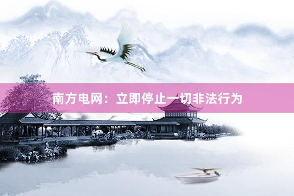 南方电网：立即停止一切非法行为