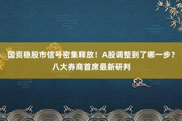 国资稳股市信号密集释放！A股调整到了哪一步？八大券商首席最新研判