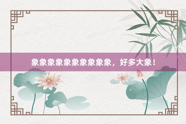 象象象象象象象象象象，好多大象！