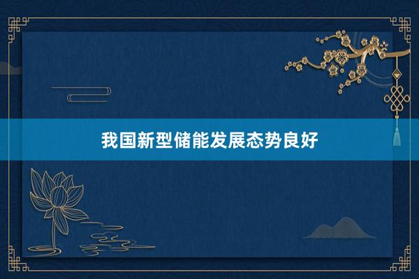 我国新型储能发展态势良好