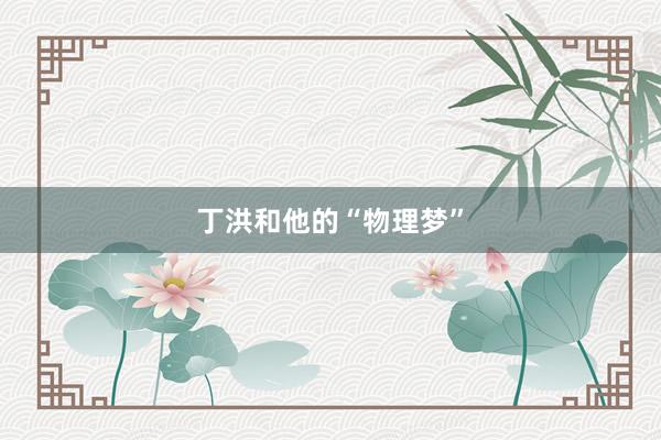 丁洪和他的“物理梦”