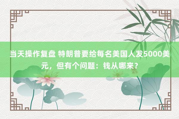 当天操作复盘 特朗普要给每名美国人发5000美元，但有个问题：钱从哪来？