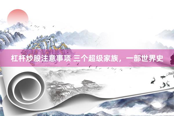 杠杆炒股注意事项 三个超级家族，一部世界史