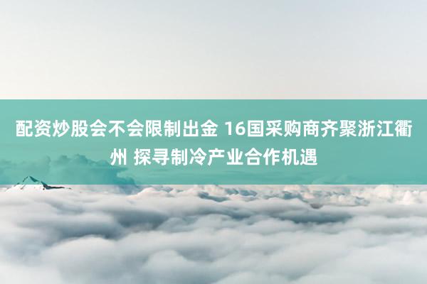 配资炒股会不会限制出金 16国采购商齐聚浙江衢州 探寻制冷产业合作机遇